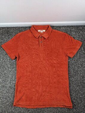 Birdwell Beach Britches Polo Shirt Terry Cotton Orange Mens Medium